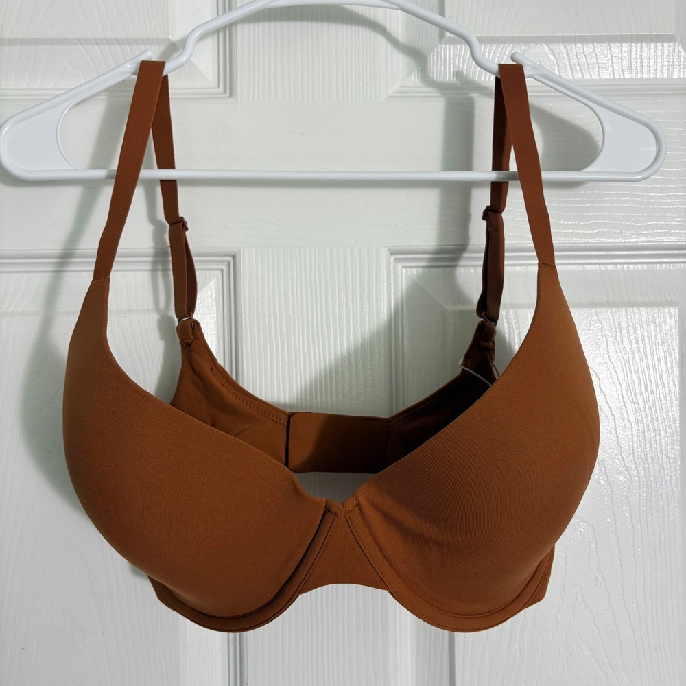 SKIMS Fits Everybody Scoop Plunge Bra 34DDDD Bronze Underwire BR-UWR-1997